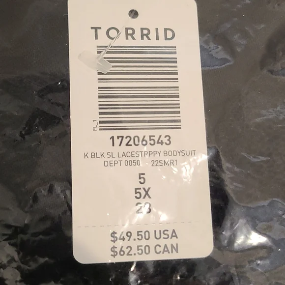 Torrid Surplice Strappy Bodysuit Lace Black - Picture 6 of 10